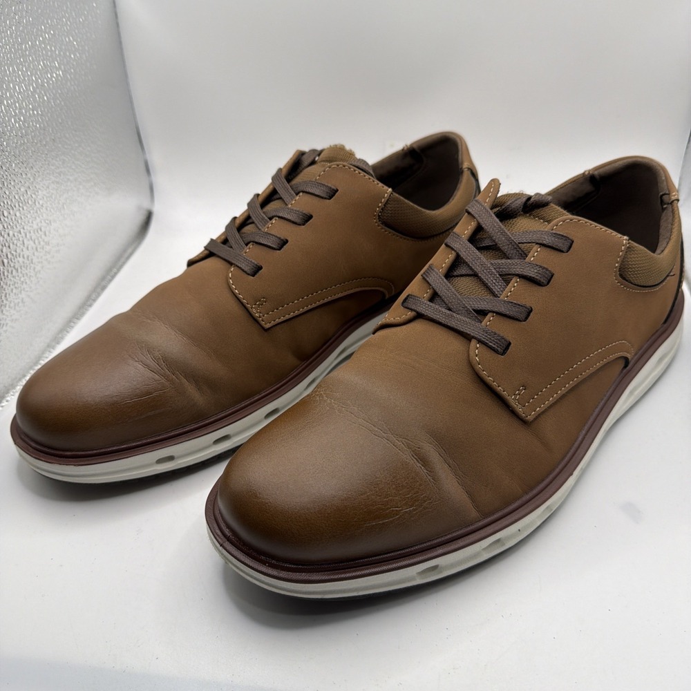 Lands End Sport Oxford Dark Tan And White. Size 10.5.